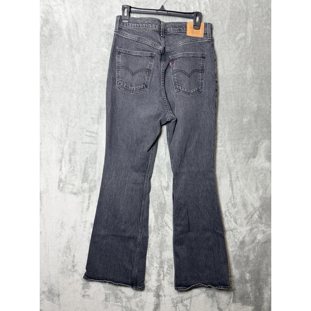 Levis Premium 70s High Flare Jeans Womens 30x32 Denim Black - Picture 5 of 7